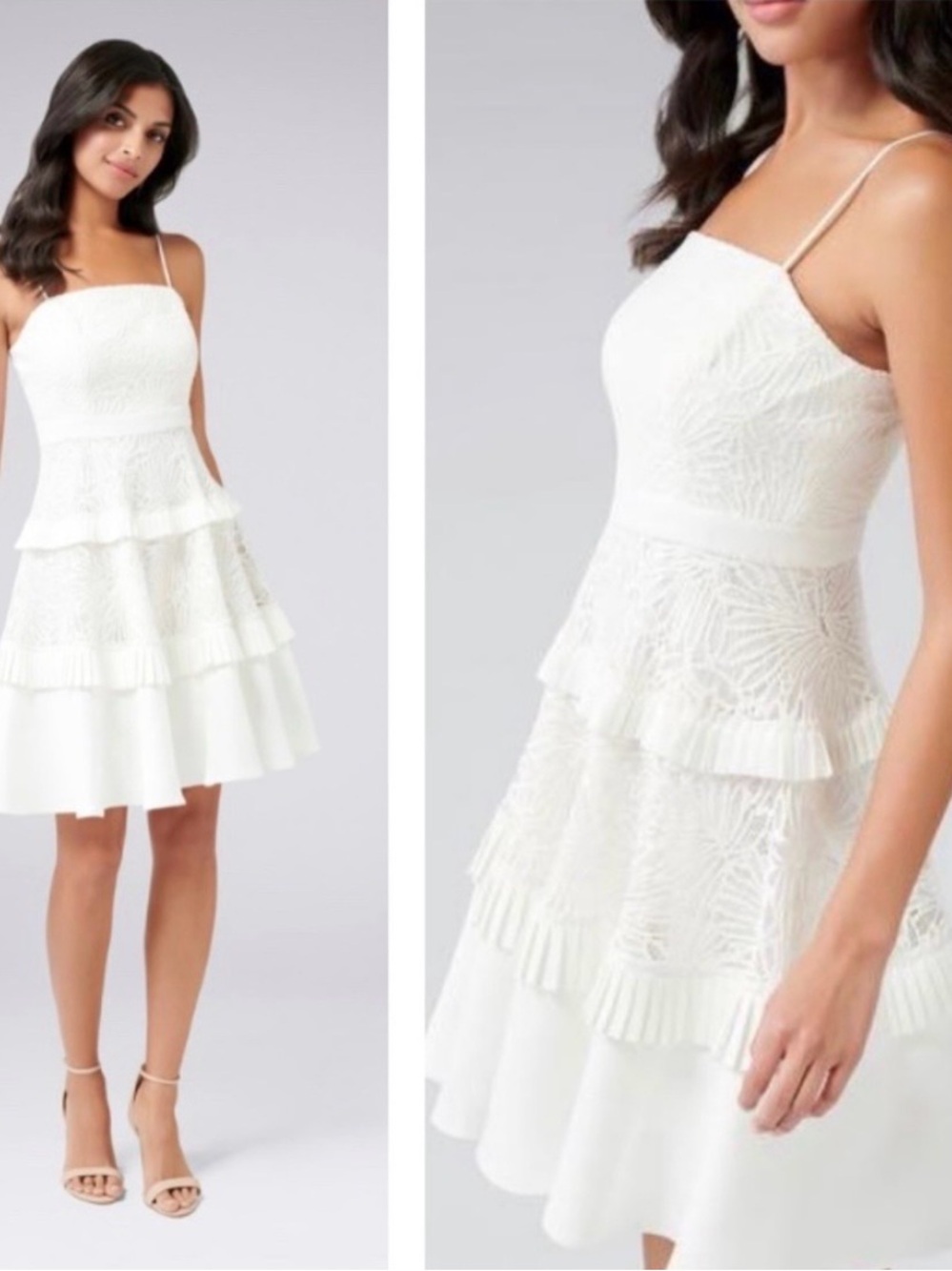 Ever New Melbourne Angel Strappy Spliced Lace Dress Sz 10